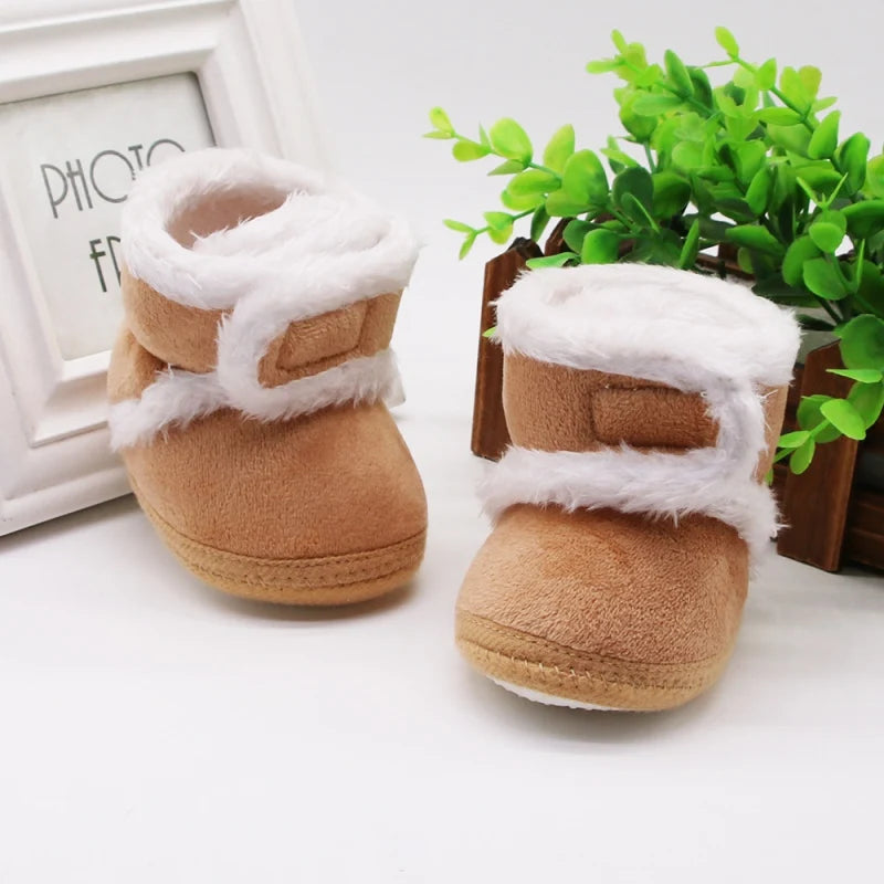 Warm Baby Boots – Soft Fur Lined, Non-Slip Winter Shoes for Newborns and Toddlers (0-18 Months)