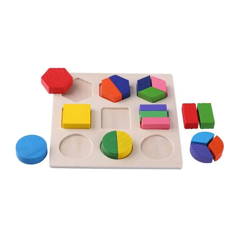 Wooden Geometric Shape Sorting Puzzle – Educational Toy for Toddlers