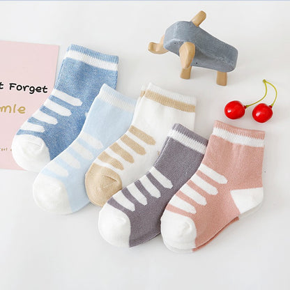 5 Pairs of Baby Socks – Soft Cotton with Fun Animal & Pattern Designs