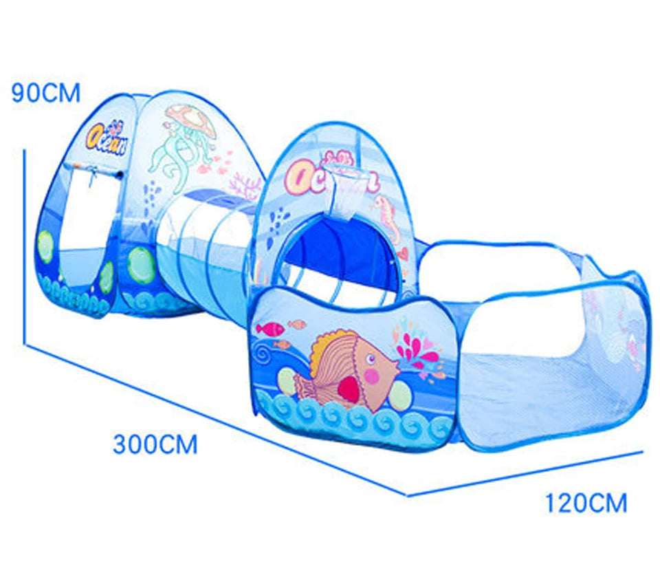 Portable Baby Play Tent with Tunnel & Ball Pit – Large Indoor Playhouse