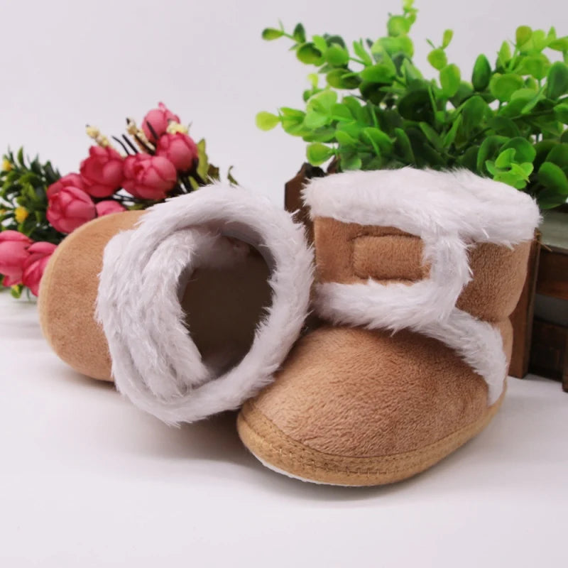 Warm Baby Boots – Soft Fur Lined, Non-Slip Winter Shoes for Newborns and Toddlers (0-18 Months)