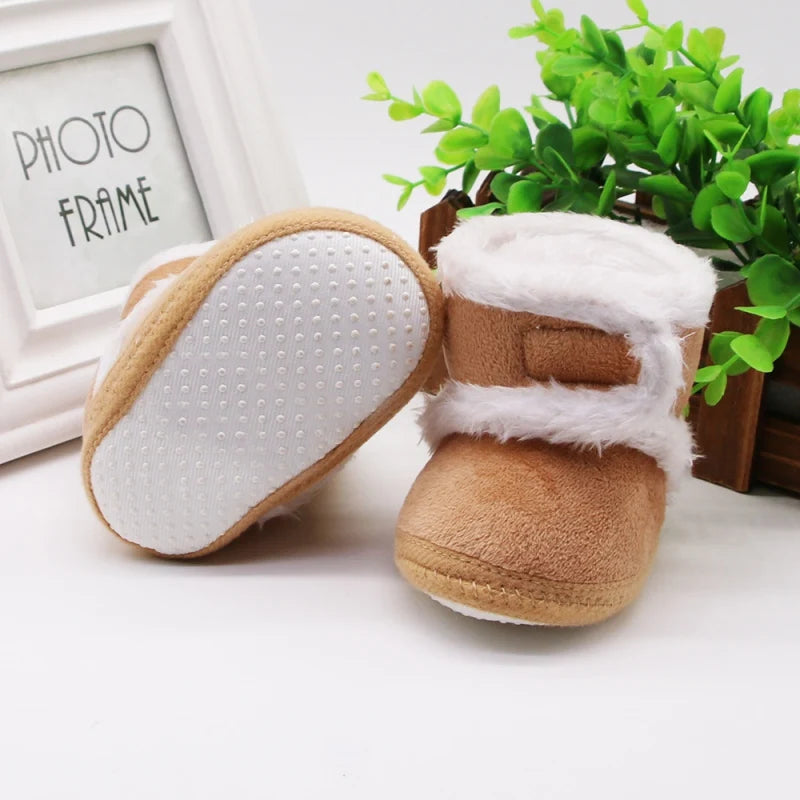 Warm Baby Boots – Soft Fur Lined, Non-Slip Winter Shoes for Newborns and Toddlers (0-18 Months)