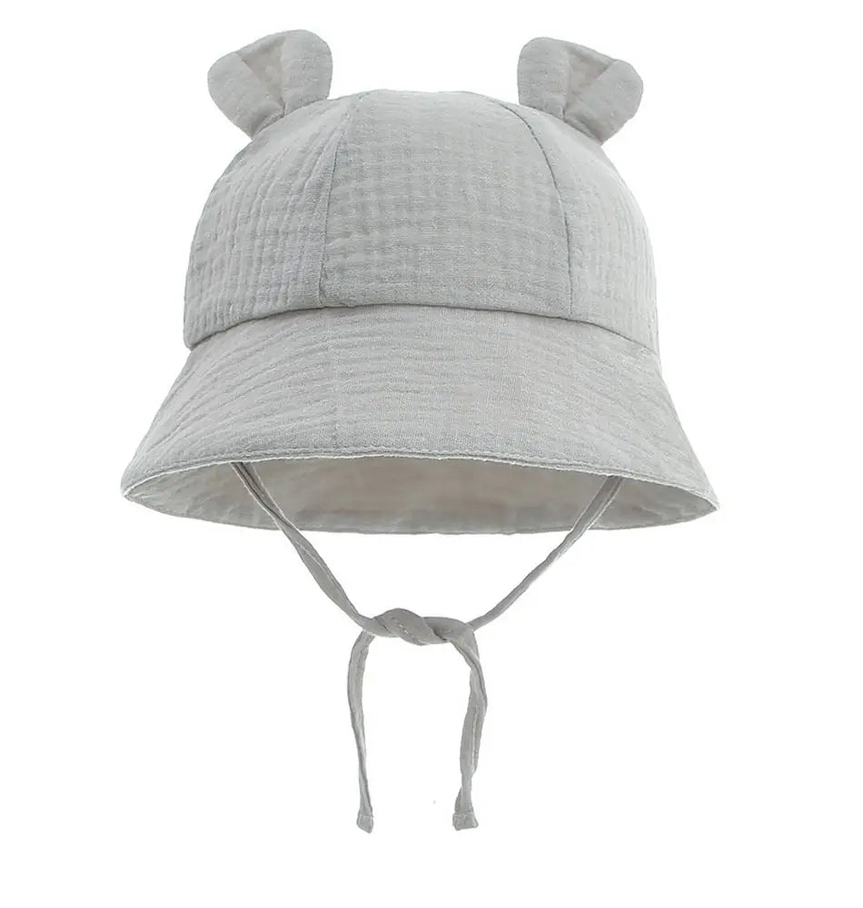 Soft Cotton Baby Hat with Cute Ears for Newborns | Unisex Bucket Hat 0-12 Months