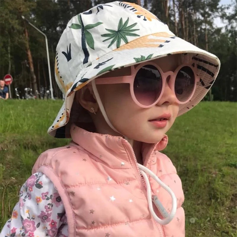 Summer Baby Bucket Hat with Cute Animal Prints – Sizes for 3 Months to 7 Years