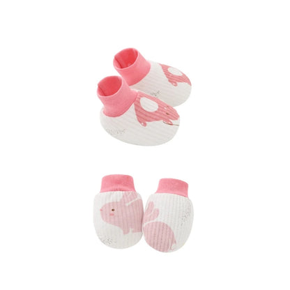 2-Pair Baby Mittens & Socks Set – Soft Cotton Anti-Scratch Gloves & Foot Covers for Newborns