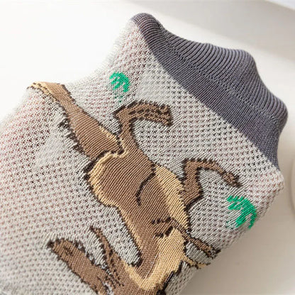 5 Pairs Dinosaur Pattern Socks for Kids | Comfortable and Breathable | 1-12 Years