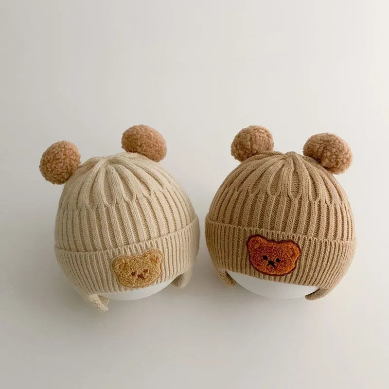 Cozy Up with Our Knitted Bear Beanie for Kids and Bubs