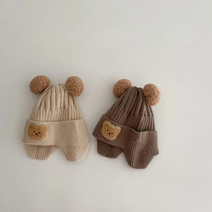 Cozy Up with Our Knitted Bear Beanie for Kids and Bubs