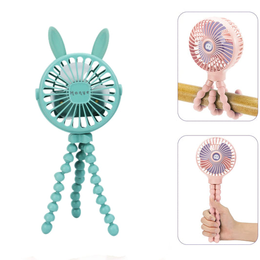 Rechargeable Portable Clip-On Pram Fan with Flexible Base