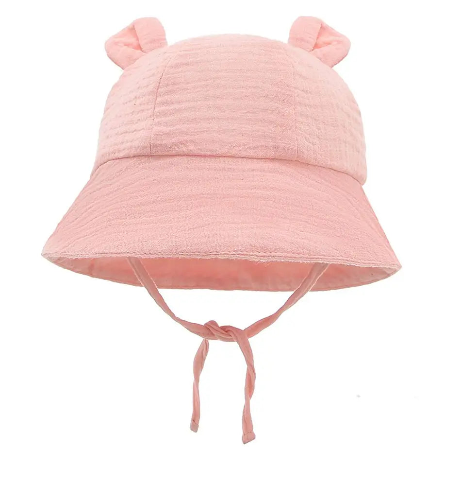 Soft Cotton Baby Hat with Cute Ears for Newborns | Unisex Bucket Hat 0-12 Months