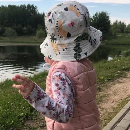 Summer Baby Bucket Hat with Cute Animal Prints – Sizes for 3 Months to 7 Years