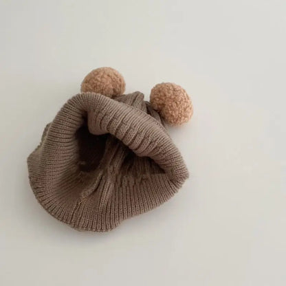 Cozy Up with Our Knitted Bear Beanie for Kids and Bubs