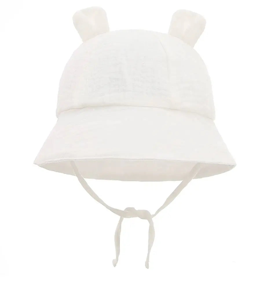 Soft Cotton Baby Hat with Cute Ears for Newborns | Unisex Bucket Hat 0-12 Months