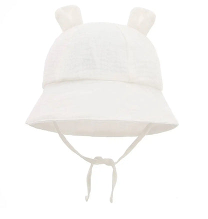 Soft Cotton Baby Hat with Cute Ears for Newborns | Unisex Bucket Hat 0-12 Months