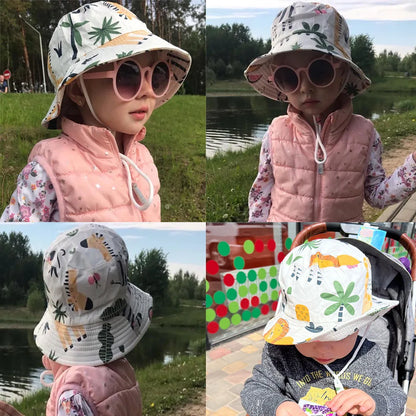 Summer Baby Bucket Hat with Cute Animal Prints – Sizes for 3 Months to 7 Years