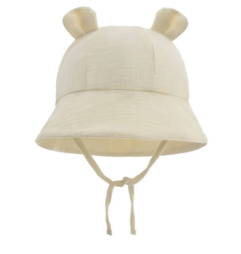 Soft Cotton Baby Hat with Cute Ears for Newborns | Unisex Bucket Hat 0-12 Months