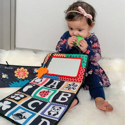 Baby Tummy Time Floor Mirror & Sensory Development Mats – Montessori-Inspired Play