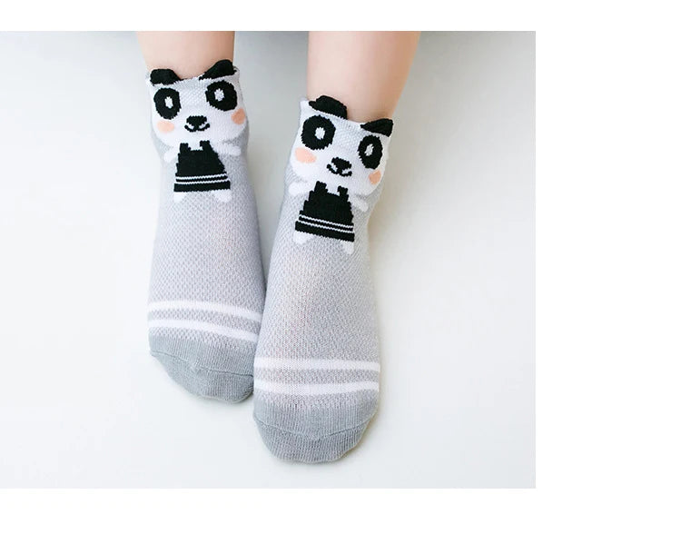 5 Pairs of Infant Cotton Baby Socks – Soft and Breathable with Cute Animal Designs (0-24 Months)