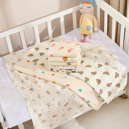 Soft Cotton Muslin Wrap Baby Blanket for Newborns – 80x80cm Swaddle