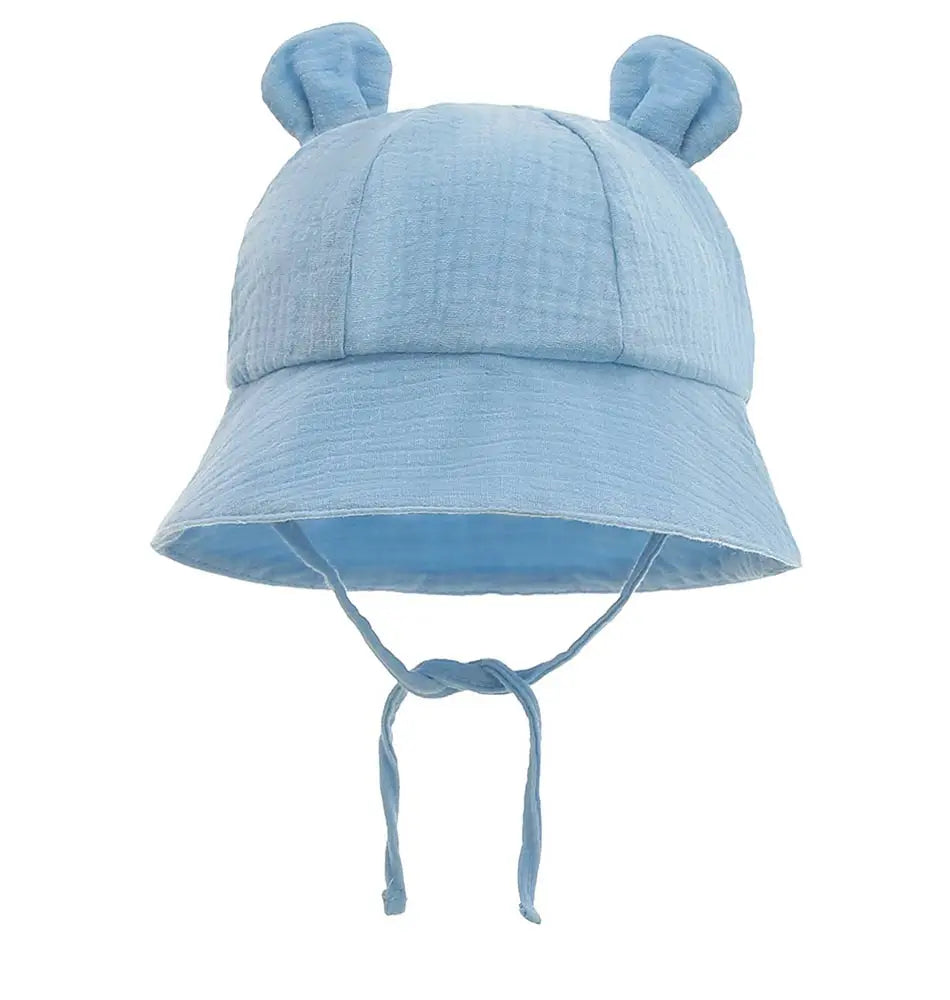 Soft Cotton Baby Hat with Cute Ears for Newborns | Unisex Bucket Hat 0-12 Months