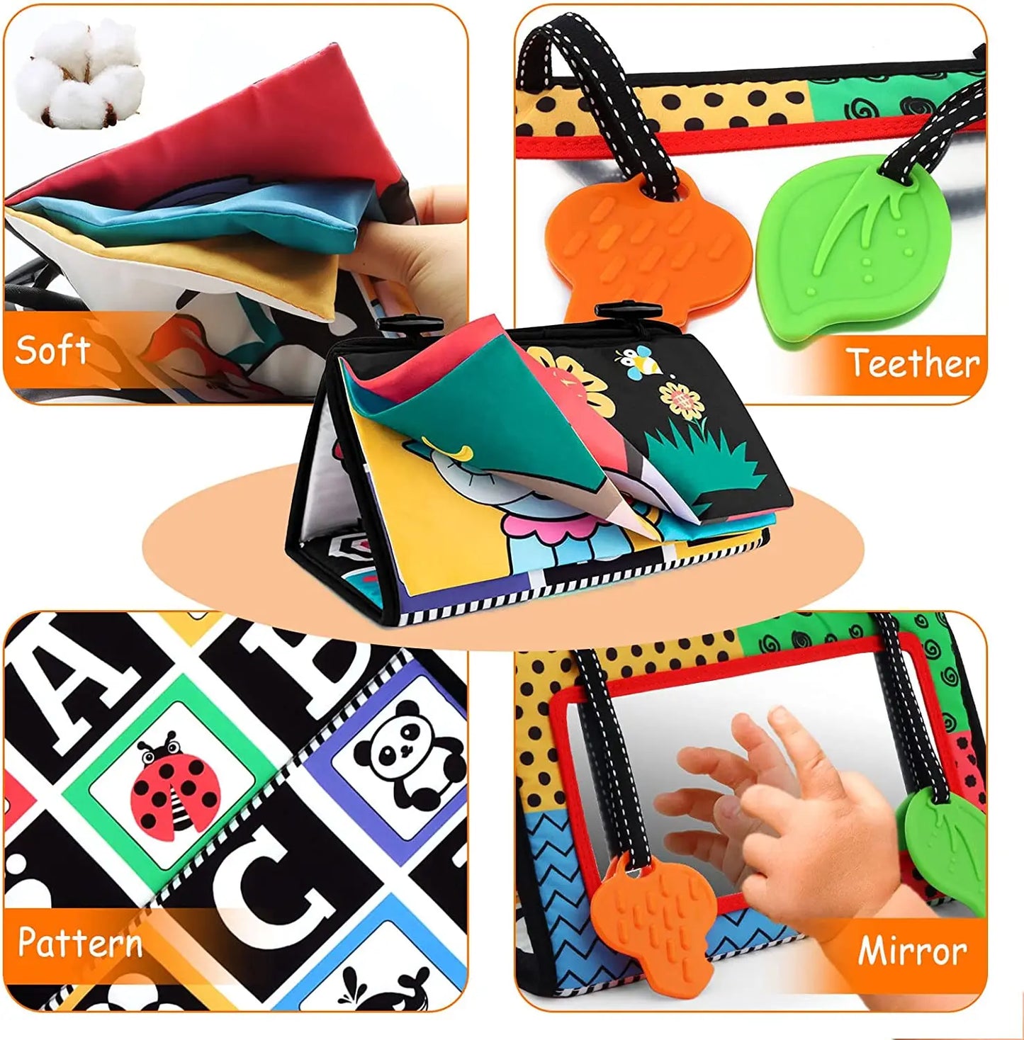 Baby Tummy Time Floor Mirror & Sensory Development Mats – Montessori-Inspired Play