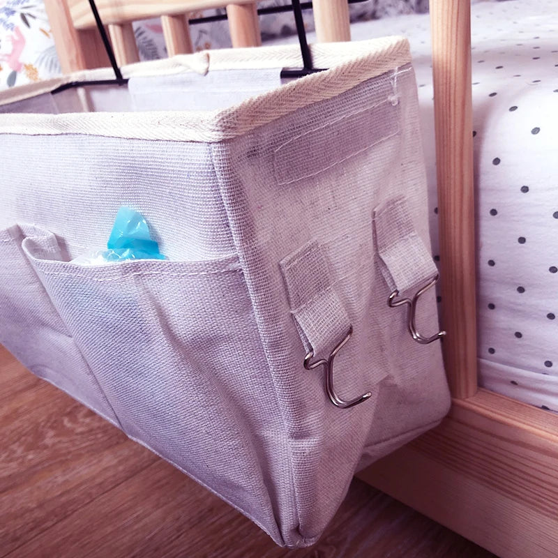 Portable Hanging Basket: Organize Essentials by Baby's Bedside