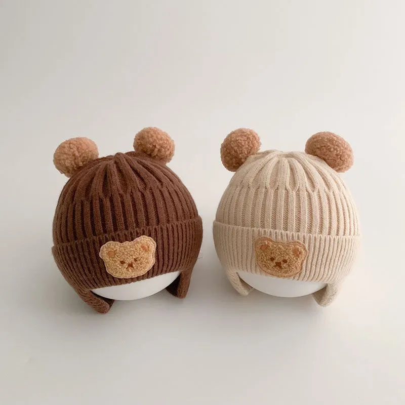 Cozy Up with Our Knitted Bear Beanie for Kids and Bubs