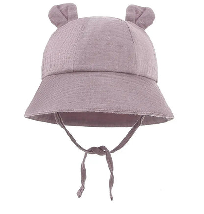 Soft Cotton Baby Hat with Cute Ears for Newborns | Unisex Bucket Hat 0-12 Months