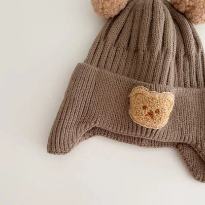 Cozy Up with Our Knitted Bear Beanie for Kids and Bubs